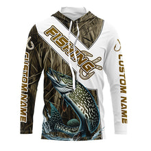 Load image into Gallery viewer, Pike Fishing Fish Hook Custom Long Sleeve Shirts, Pike Jerseys Fishing Gifts | Grass Camo IPHW6662