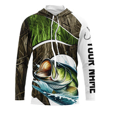 Load image into Gallery viewer, Personalized Largemouth Bass Fishing Camo Long Sleeve Fishing Shirts, Bass Fishing Jerseys IPHW7198