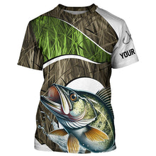 Load image into Gallery viewer, Personalized Walleye Fishing Camo Long Sleeve Fishing Shirts, Walleye Fishing Jerseys IPHW7199