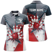 Load image into Gallery viewer, Custom Patriotic Bowling Shirts For Women, Red White And Blue Bowling Team League Shirt IPHW7530