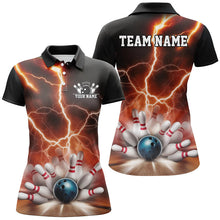 Load image into Gallery viewer, Red Thunder Lightning Custom Ladies Bowling Shirts, Bowling League Shirts Team Jersey IPHW7536