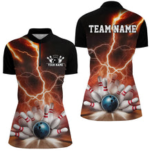 Load image into Gallery viewer, Red Thunder Lightning Custom Ladies Bowling Shirts, Bowling League Shirts Team Jersey IPHW7536