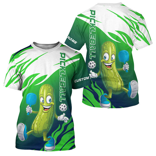 Green Funny Pickle Play Pickleball Custom T-Shirts For Men, Pickle Ball Team Shirts IPHW7736