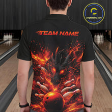 Load image into Gallery viewer, Custom Red Fire Flame Dragon Bowling Jerseys. Dragon Bowling Men Polo Shirt IPHW10281