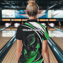 Load image into Gallery viewer, Custom Black And Green Dragon Bowling Jerseys, Dragon Bowling Team Womens Quarter-Zip Shirt IPHW8652