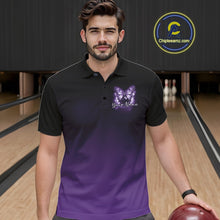 Load image into Gallery viewer, Custom Purple Butterfly Bowling Men Polo Shirt, Bowling Tournament Team Shirt IPHW11033