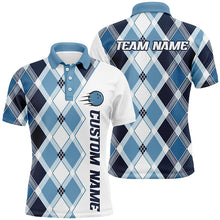 Load image into Gallery viewer, Blue Argyle Custom Bowling Shirts For Men And Women, Bowling Tournament Team Jerseys IPHW6500