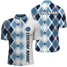 Load image into Gallery viewer, Blue Argyle Custom Bowling Shirts For Men And Women, Bowling Tournament Team Jerseys IPHW6500