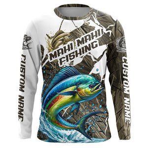 Custom Mahi Mahi Fishing Tournament Jerseys, Mahimahi Long Sleeve Fishing Shirts Camo IPHW6844