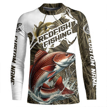 Load image into Gallery viewer, Custom Redfish Fishing Tournament Jerseys, Redfish Long Sleeve Fishing Shirts Camo IPHW6845