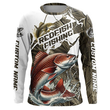 Load image into Gallery viewer, Custom Redfish Fishing Tournament Jerseys, Redfish Long Sleeve Fishing Shirts Camo IPHW6845