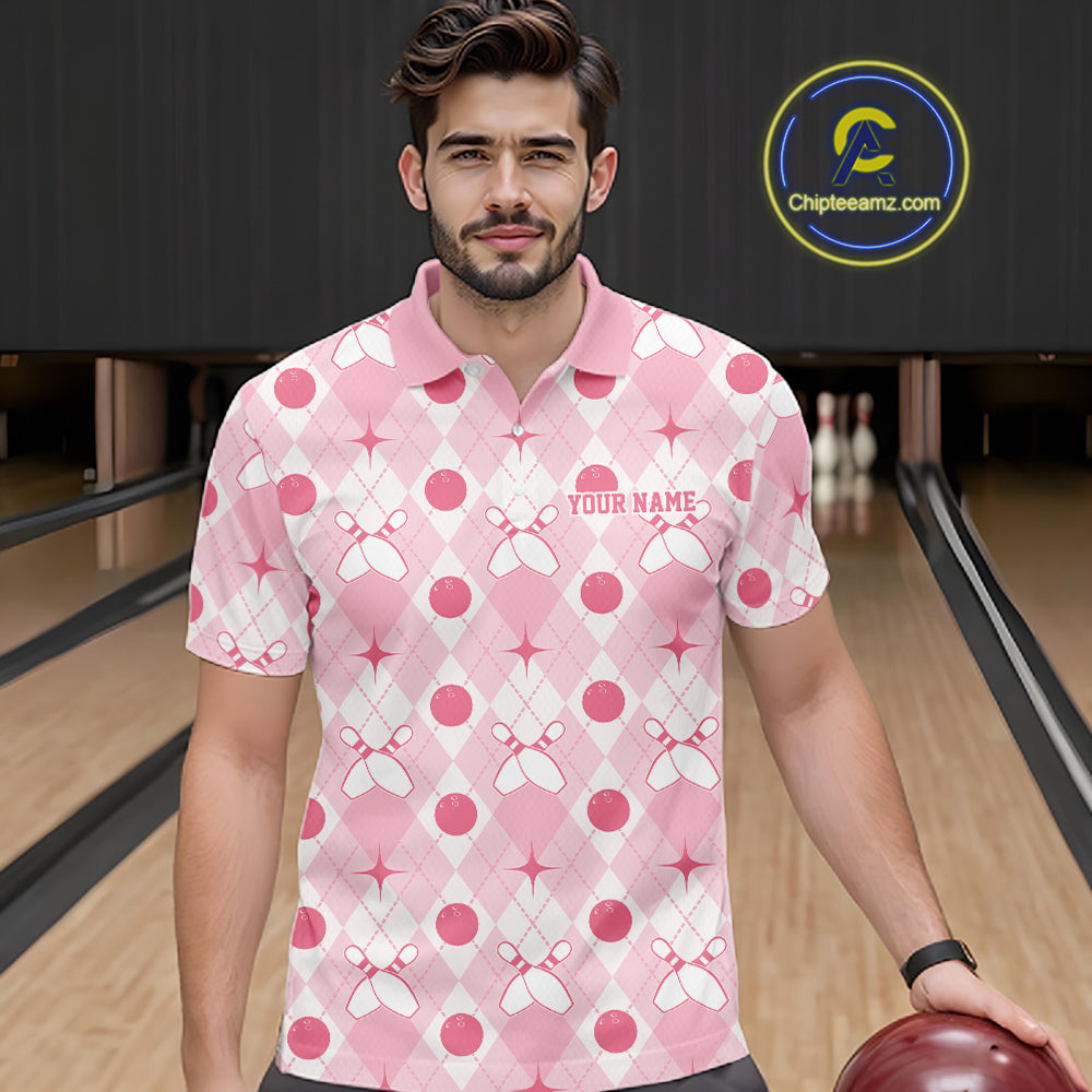 Close-up fabric detail of lightweight 100% polyester quick-dry bowling shirt