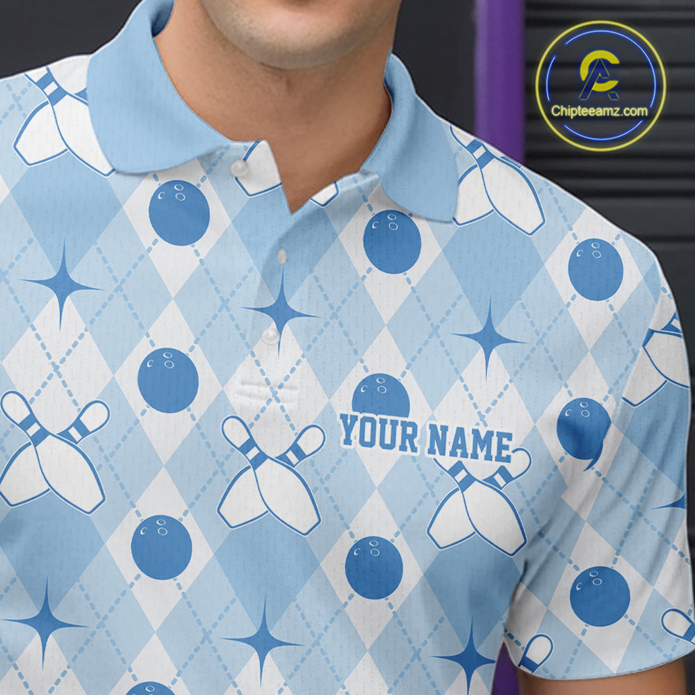 Close-up fabric detail of lightweight 100% polyester quick-dry bowling shirt