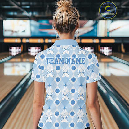 Close-up fabric detail of lightweight 100% polyester quick-dry bowling shirt
