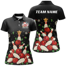 Load image into Gallery viewer, Custom Christmas Bowling Shirts For Women, Bowling Balls And Pins Christmas Tree Outfits IPHW7548