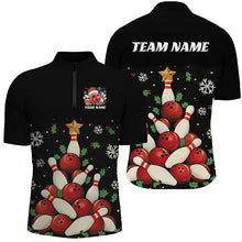 Load image into Gallery viewer, Custom Christmas Bowling Shirts For Men, Bowling Balls And Pins Christmas Tree Outfits IPHW7548