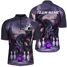 Load image into Gallery viewer, Custom Purple Dragon Bowling Shirts For Men, Bowling Team Shirt Bowler Outfit Uniform IPHW7986