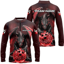 Load image into Gallery viewer, Custom Red Dragon Bowling Team Shirts For Men, Bowling Tournament Bowler Uniform Outfits IPHW7988