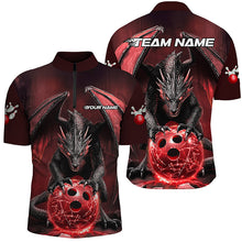 Load image into Gallery viewer, Custom Red Dragon Bowling Team Shirts For Men, Bowling Tournament Bowler Uniform Outfits IPHW7988