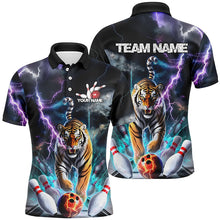 Load image into Gallery viewer, Custom Colorful Thunder Lightning Tiger Bowling Team Shirt For Men, Bowling League Shirt Outfit IPHW7997