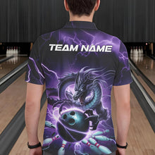 Load image into Gallery viewer, Custom Black And Purple Thunder Lightning Dragon Bowling Polo Shirts For Men, Team Uniform IPHW8679