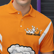 Load image into Gallery viewer, Custom Funny Beer Bowling Polo Shirts For Men, Yellow Bowling Team Bowling League Shirt IPHW8930