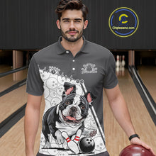 Load image into Gallery viewer, Custom Cute Funny French Bulldog Bowling Men Polo Shirts, Dog Lovers Bowling Shirt IPHW10289
