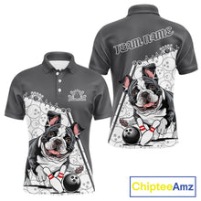 Load image into Gallery viewer, Custom Cute Funny French Bulldog Bowling Men Polo Shirts, Dog Lovers Bowling Shirt IPHW10289