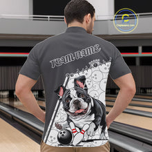 Load image into Gallery viewer, Custom Cute Funny French Bulldog Bowling Men Quarter-Zip Shirts, Dog Lovers Bowling Shirt IPHW10289