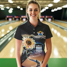 Load image into Gallery viewer, Custom Sunflower Bowling Polo Shirts For Women, Sunflower Bowling Tournament Team Shirt IPHW8437