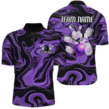 Load image into Gallery viewer, Purple Bowling Ball And Pins Custom Bowling Team Shirts For Men And Women, Unisex Bowlers Outfit IPHW6173