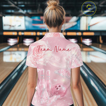 Load image into Gallery viewer, Custom Elegant Roses And Butterfly Women Bowling Polo Shirts, Dreamy Ladies Bowling Shirt IPHW11068