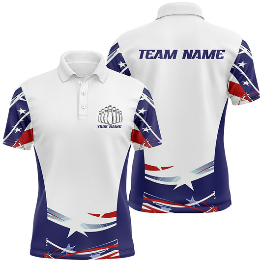 Personalized Patriotic Bowling Shirts For Men And Women, Ameircan Flag Bowling Team Jersey Styles IPHW6671