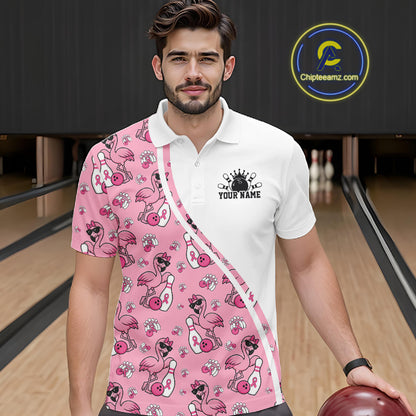 Close-up fabric detail of lightweight 100% polyester quick-dry bowling shirt