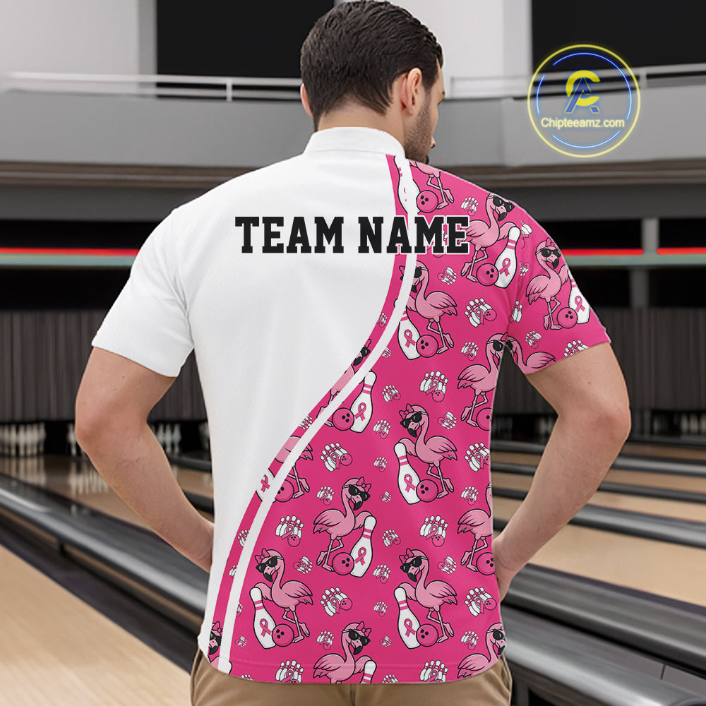 Close-up fabric detail of lightweight 100% polyester quick-dry bowling shirt