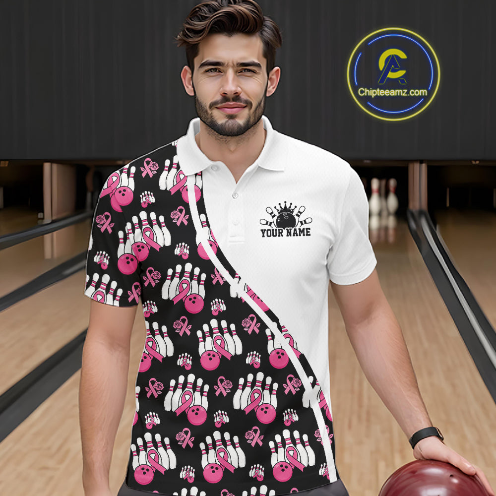 Close-up fabric detail of lightweight 100% polyester quick-dry bowling shirt