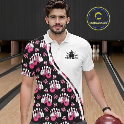 Close-up fabric detail of lightweight 100% polyester quick-dry bowling shirt