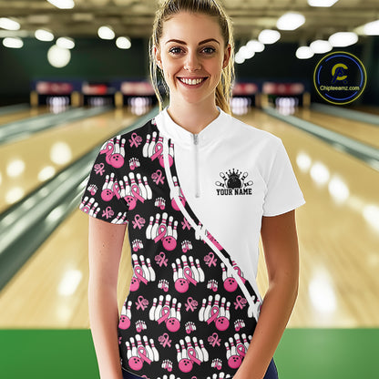 Close-up fabric detail of lightweight 100% polyester quick-dry bowling shirt