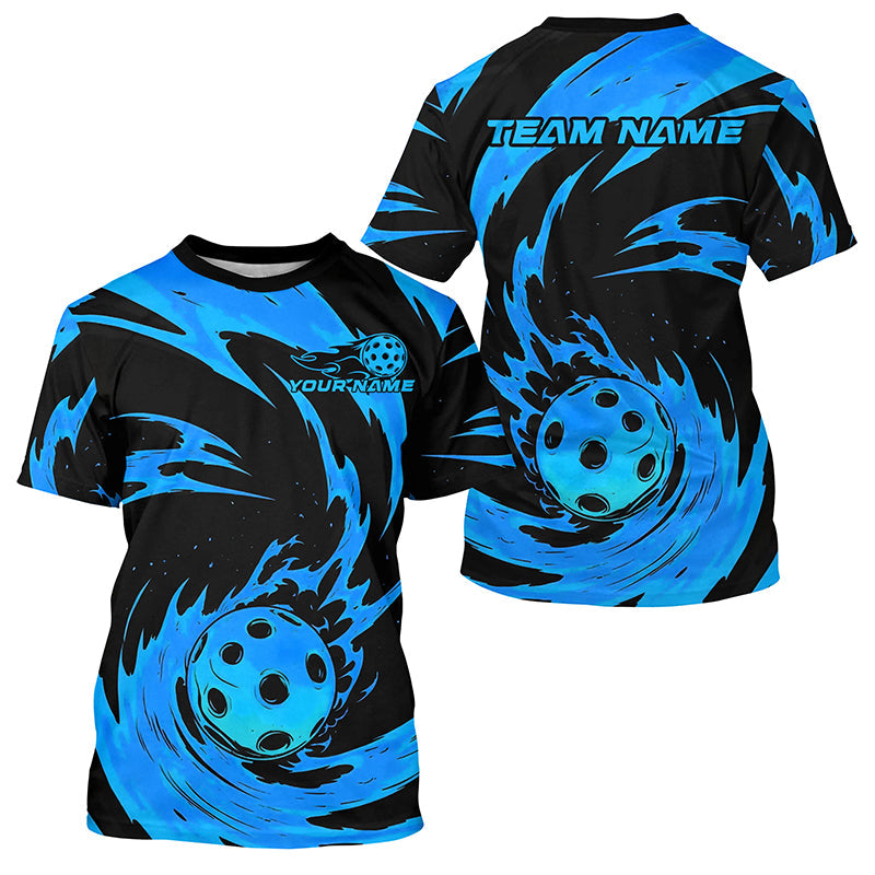 Black And Blue Custom Pickleball T-Shirts For Men, Pickleball Tournament Team Shirts Outfit For Pickleballer IPHW7579