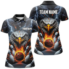 Load image into Gallery viewer, Thunder Lightning Storm Custom Flame Eagle Ladies Bowling Shirts, Fire Bowling Jerseys IPHW7580