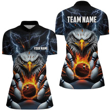 Load image into Gallery viewer, Thunder Lightning Storm Custom Flame Eagle Ladies Bowling Shirts, Fire Bowling Jerseys IPHW7580