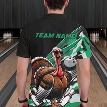 Load image into Gallery viewer, Custom Green Camo Funny Turkey Bowling Team Shirt For Men, Turkey Bowling Jerseys IPHW10551