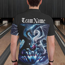 Load image into Gallery viewer, Custom Blue Lightning Black And White Dragons Bowling Polo Shirts For Men Bowlers Outfit IPHW8957