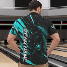 Load image into Gallery viewer, Black And Blue Custom Dragon Bowling Team Quarter-Zip Shirts For Men, Bowling League Shirt IPHW8968