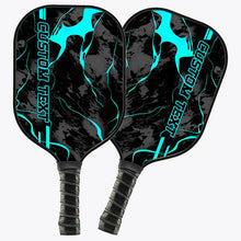Load image into Gallery viewer, Cyan Blue Paint Splatter 3D Printed Custom Pickleball Paddles, Pickleball Gifts For Men And Women IPHW7223