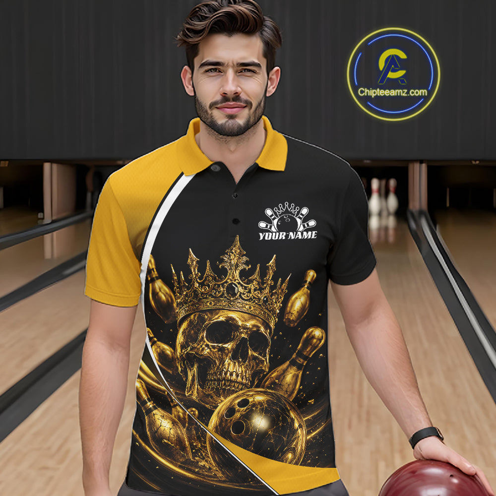 Close-up fabric detail of lightweight 100% polyester quick-dry bowling shirt