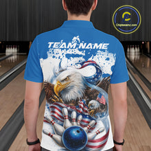 Load image into Gallery viewer, Custom Patriotic US Flag Eagle Bowling Men Shirt, USA Bowling Team League Shirt IPHW10164