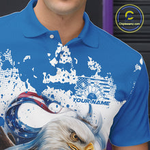 Load image into Gallery viewer, Custom Patriotic US Flag Eagle Bowling Men Shirt, USA Bowling Team League Shirt IPHW10164