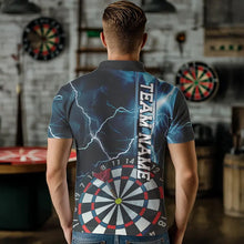 Load image into Gallery viewer, Blue Thunder Lightning Dartboard Custom Dart Polo Shirts For Men, Dart Team Jerseys IPHW8487