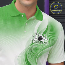 Load image into Gallery viewer, Custom Green Bowling Jerseys For Men, Bowling Team Tournament Polo Shirt Bowler Outfit IPHW11369